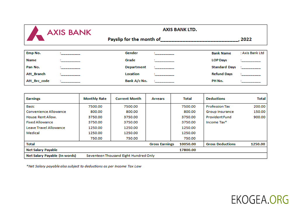 Fiche d'employé d'une société financière indienne